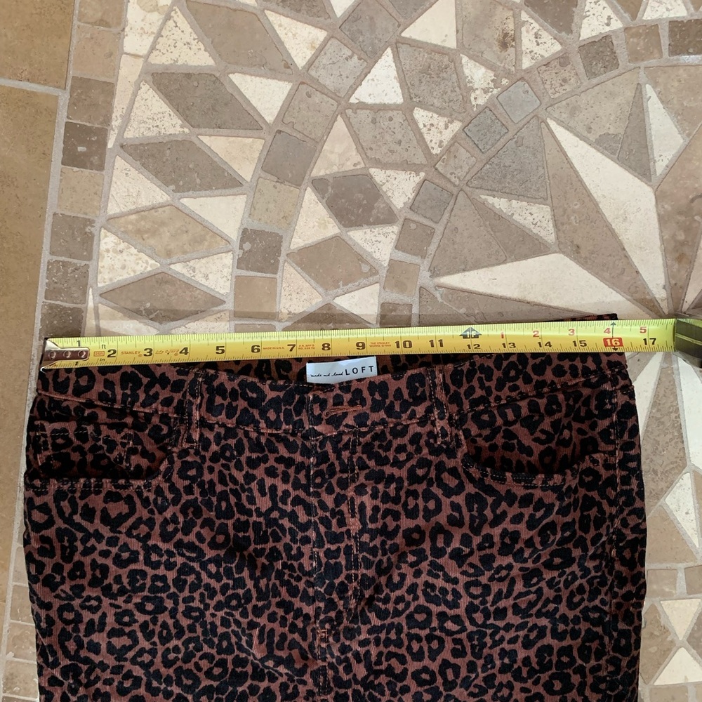 Corduroy LOFT leopard print pants NWOT SZ 31/12 jeans winter pants - Picture 5 of 10